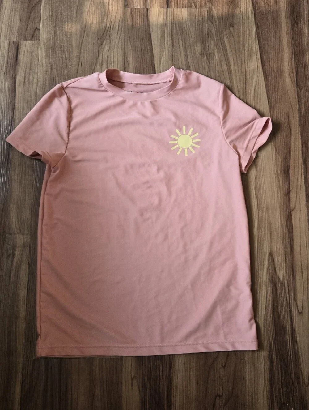 Kids size 10 VGUC set of two Short Sleeve Rashguards Cream & Pink